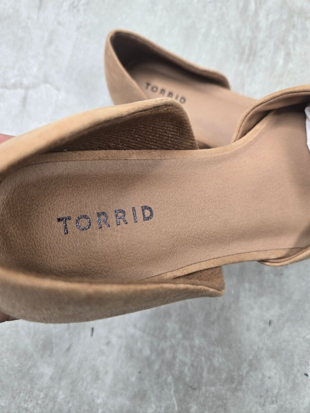 Torrid Knot Ballet Flat 11 Wide Fit Beige Pointed D'orsay Shoe Preppy Minimalist - Picture 9 of 11